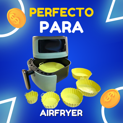 UN PACK DE MOLDE DE SILICONA AIRFRYER DE 6 UNIDADES